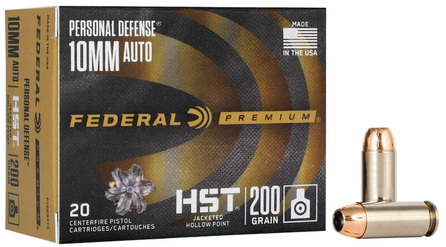 Federal Pistolenmunition Premium 10 mm Auto 12,96g Jacketed Hollow Point HST Personal Defense