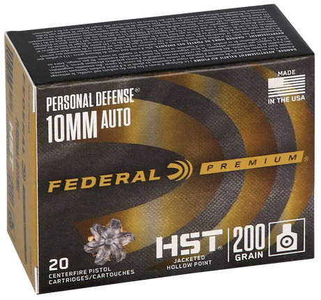 Federal Pistolenmunition Premium 10 mm Auto 12,96g Jacketed Hollow Point HST Personal Defense
