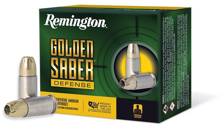 Remington Pistolenmunition 9 x 19 9,50g Brass Jacketed Hollow Point Golden Saber Defense