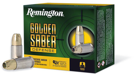 Remington Pistolenmunition 9 x 19 9,50g Brass Jacketed Hollow Point Golden Saber Defense
