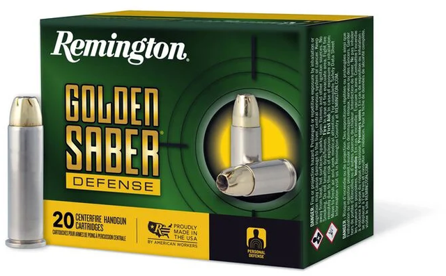 Remington Pistolenmunition .357 Mag. 8,10g Brass Jacketed Hollow Point Golden Saber Defense