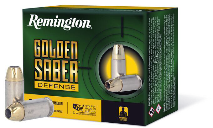 Remington Pistolenmunition .45 Auto 14,90g Brass Jacketed Hollow Point Golden Saber Defense