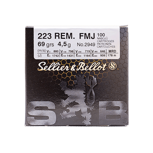 Sellier & Bellot Büchsenmunition .223 Rem 4,5g Full Metal Jacket Schüttpackung mit 100 Stück