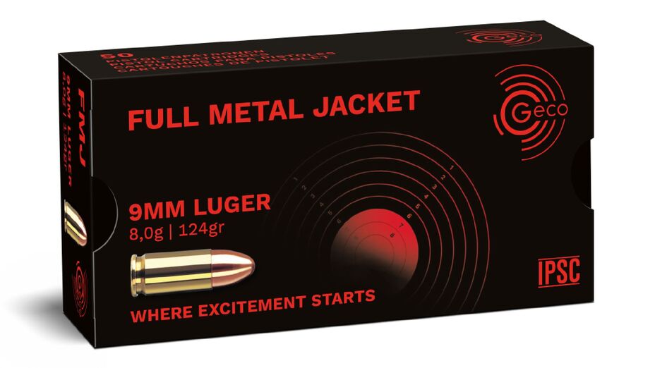 GECO 9 mm Luger Full Metal Jacket 8,0g/124gr – 50 Stück