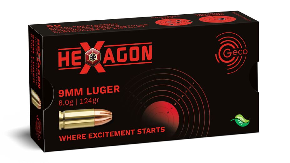 GECO 9 mm Luger Hexagon 8,0g/124gr – 50 Stück