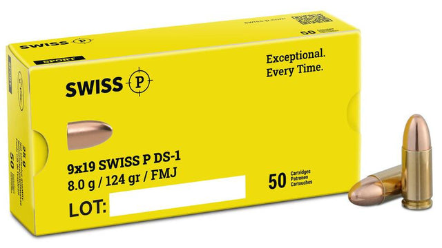 SWISS P 9x19 DS-1 8,0g/124gr – 50 Stück