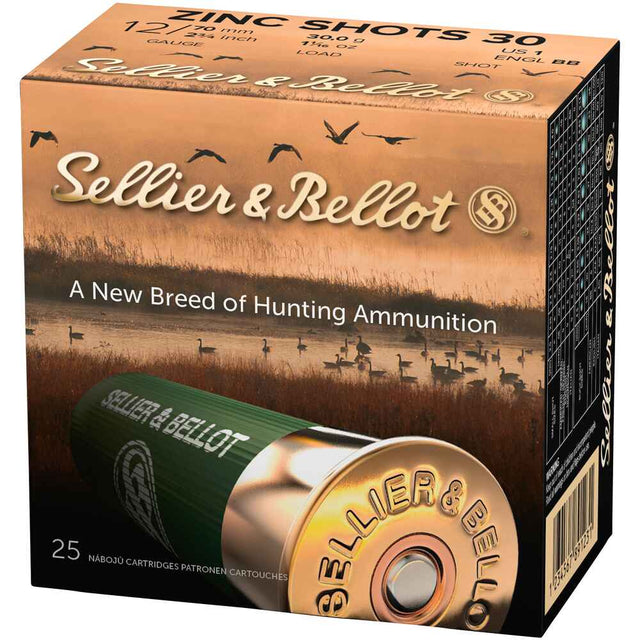 Sellier & Bellot Schrotmunition 12/70 30g 3,50mm Zinc Shots