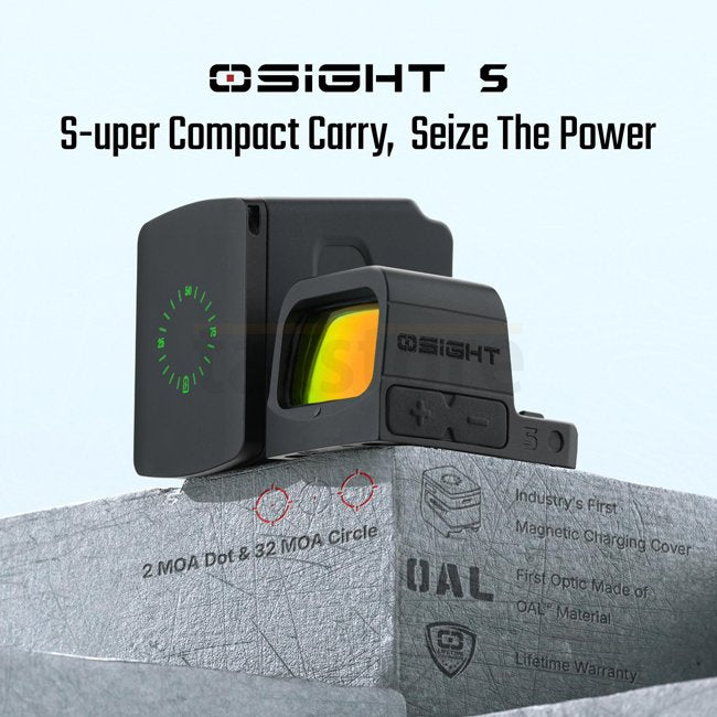 Olight Osight S Multi Reticle Reflex Sight 2 MOA Dot & 32 MOA Circle - Olive – Bild 3