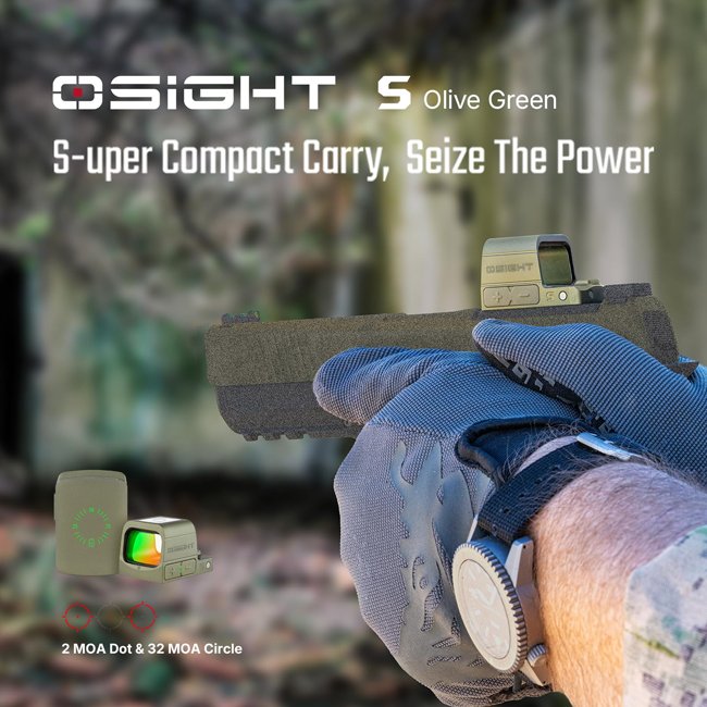 Olight Osight S Multi Reticle Reflex Sight 2 MOA Dot & 32 MOA Circle - Olive – Bild 8