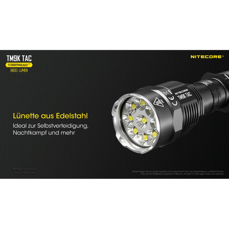NiteCore® Taschenlampe TM9 KTAC inkl. Akku und Holster